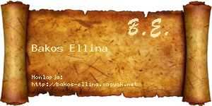 Bakos Ellina névjegykártya